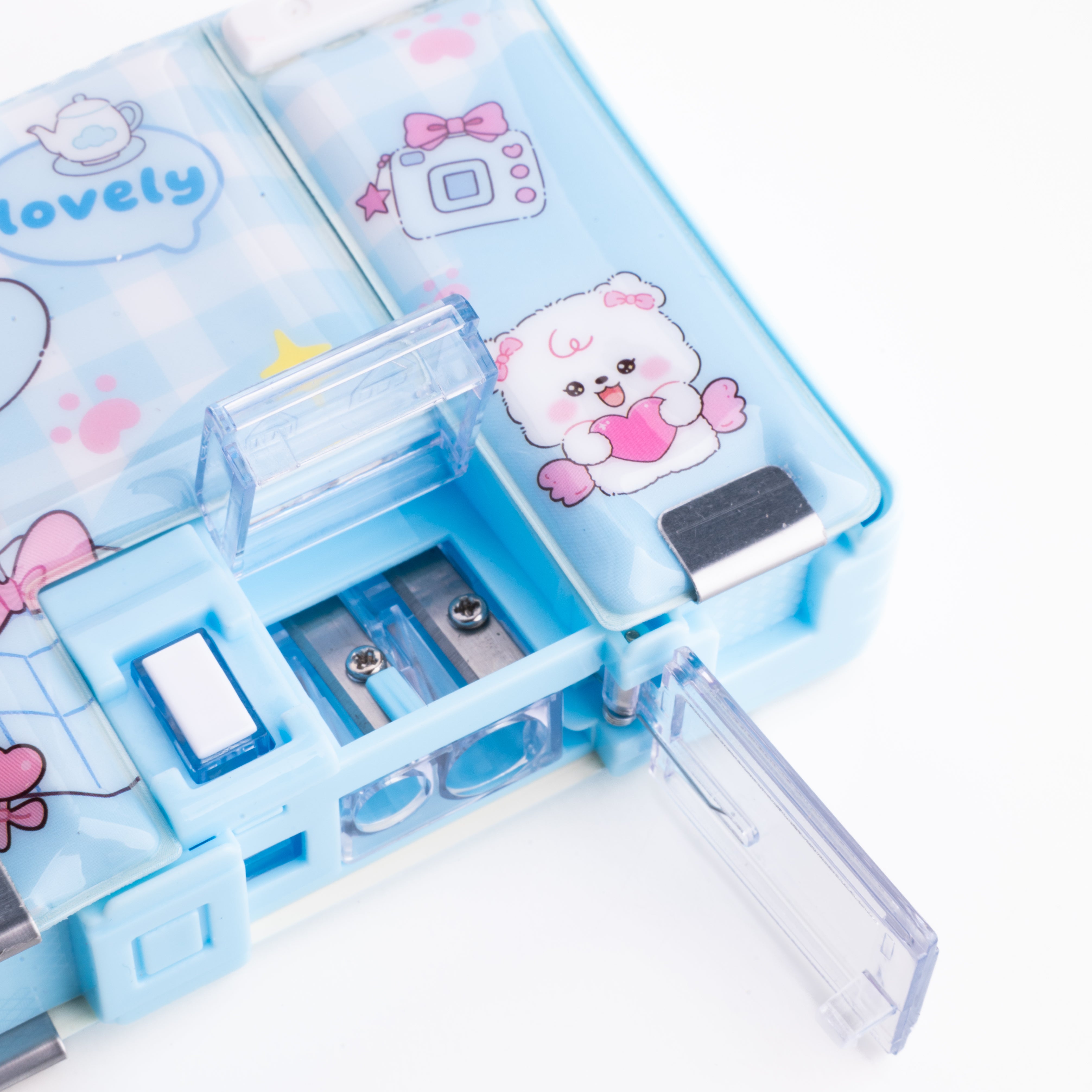 Bear Multifunctional Magnetic Pencil Cases - Blue