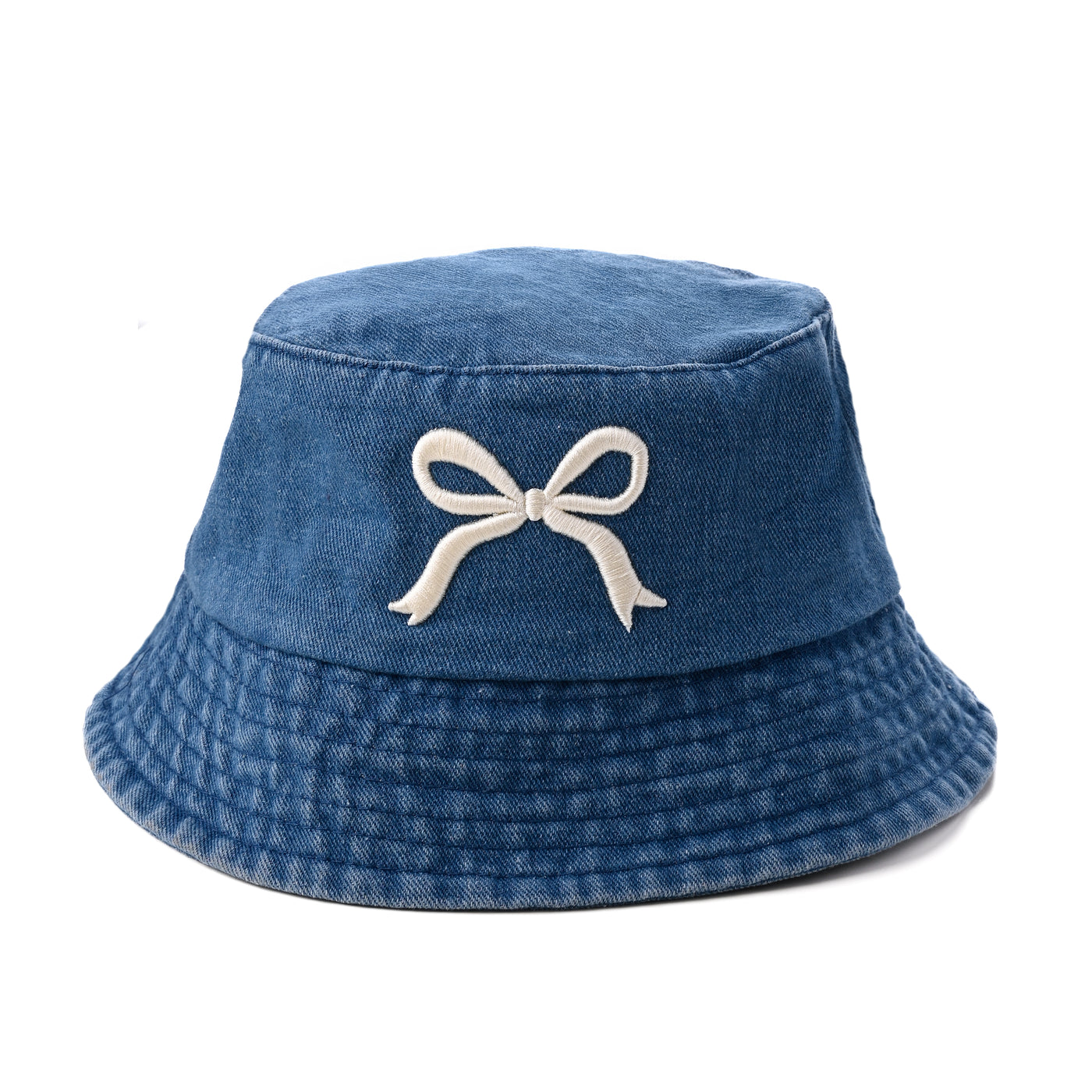 Denim Bow Bucket Hat