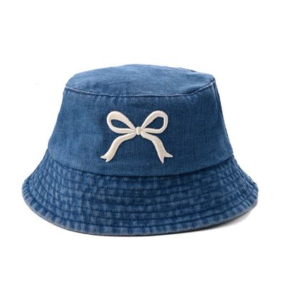 Denim Bow Bucket Hat