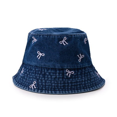 Denim Mini Bow Bucket Hat