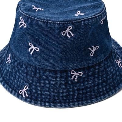 Denim Mini Bow Bucket Hat