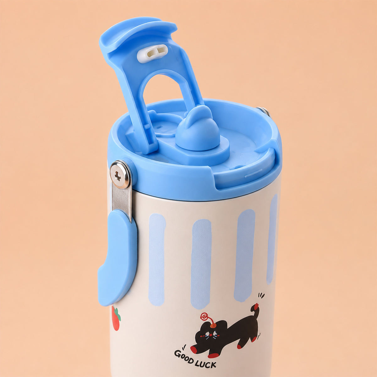 Goodluck Cat Steel Tumbler - Blue