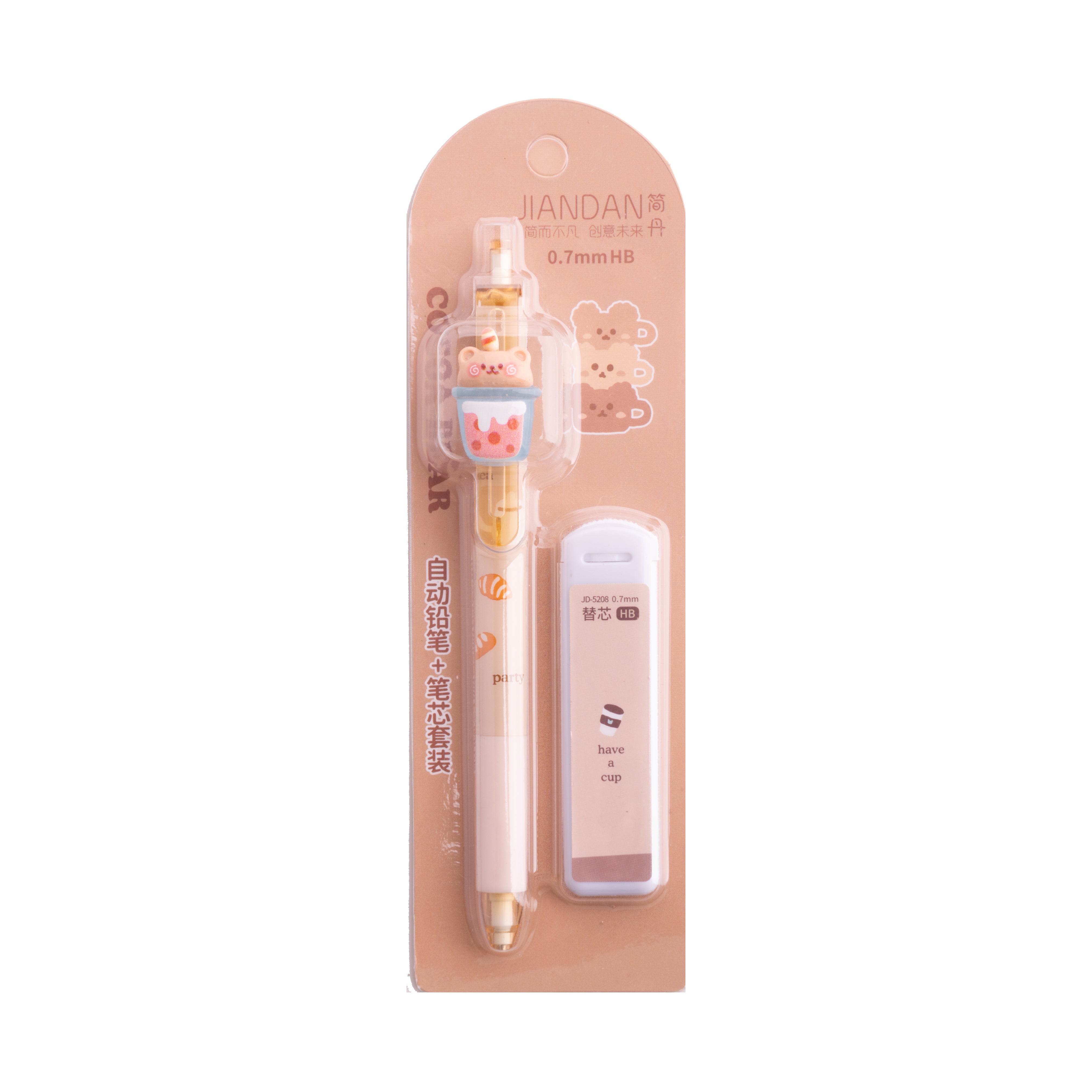 Coco Bear Pencil & Lead set - Boba Tea