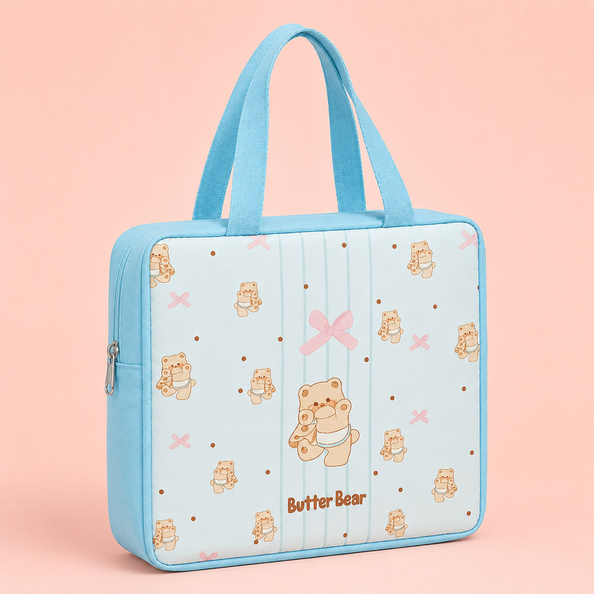 Butter Bear Insulated Picnic Bag - Blue