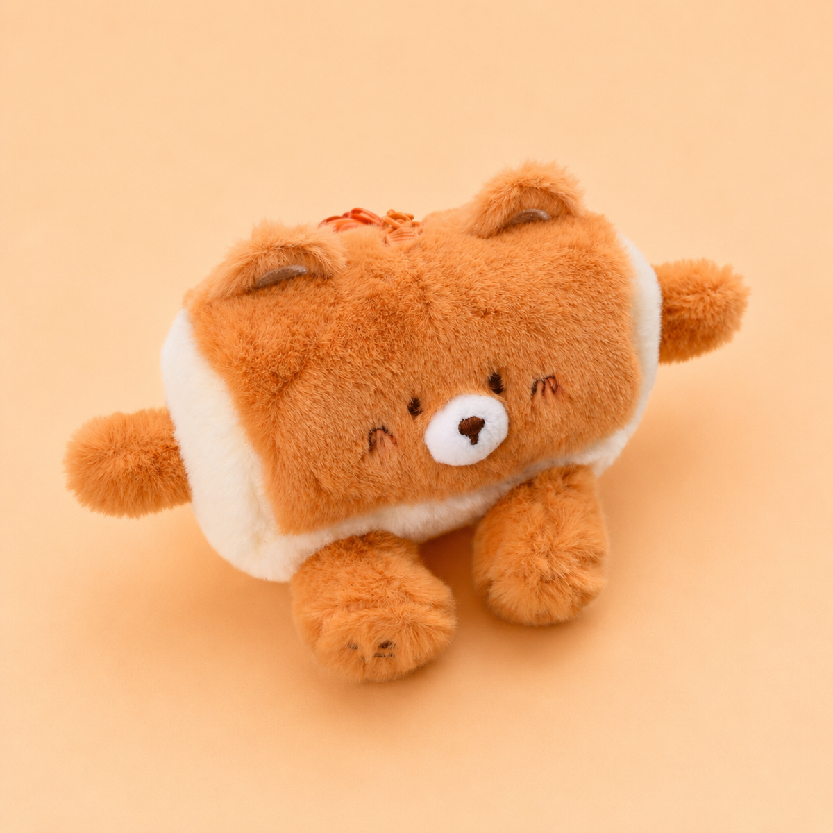 Bread Slice Plushie Keyring - Brown