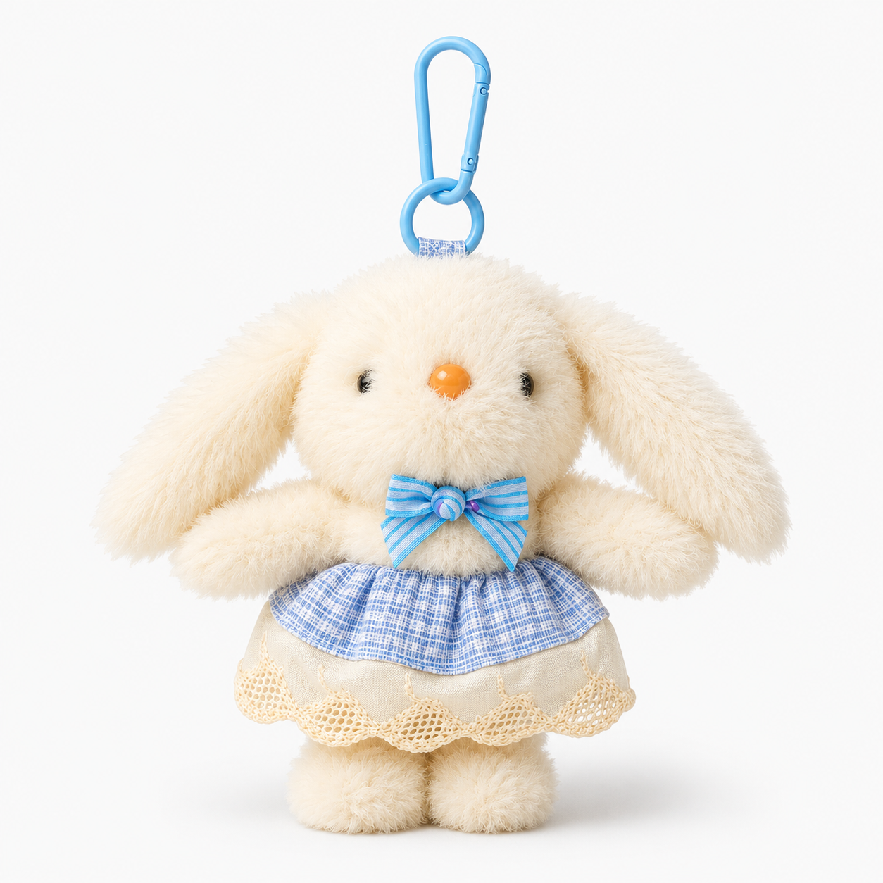 Blue Dress Bunny Plushie Keyring