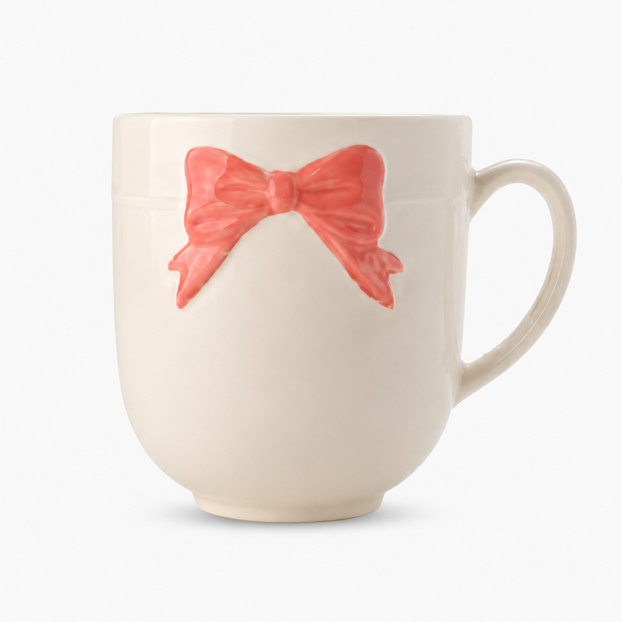 Coquette Glossy Ceramic Mug with pink Bow