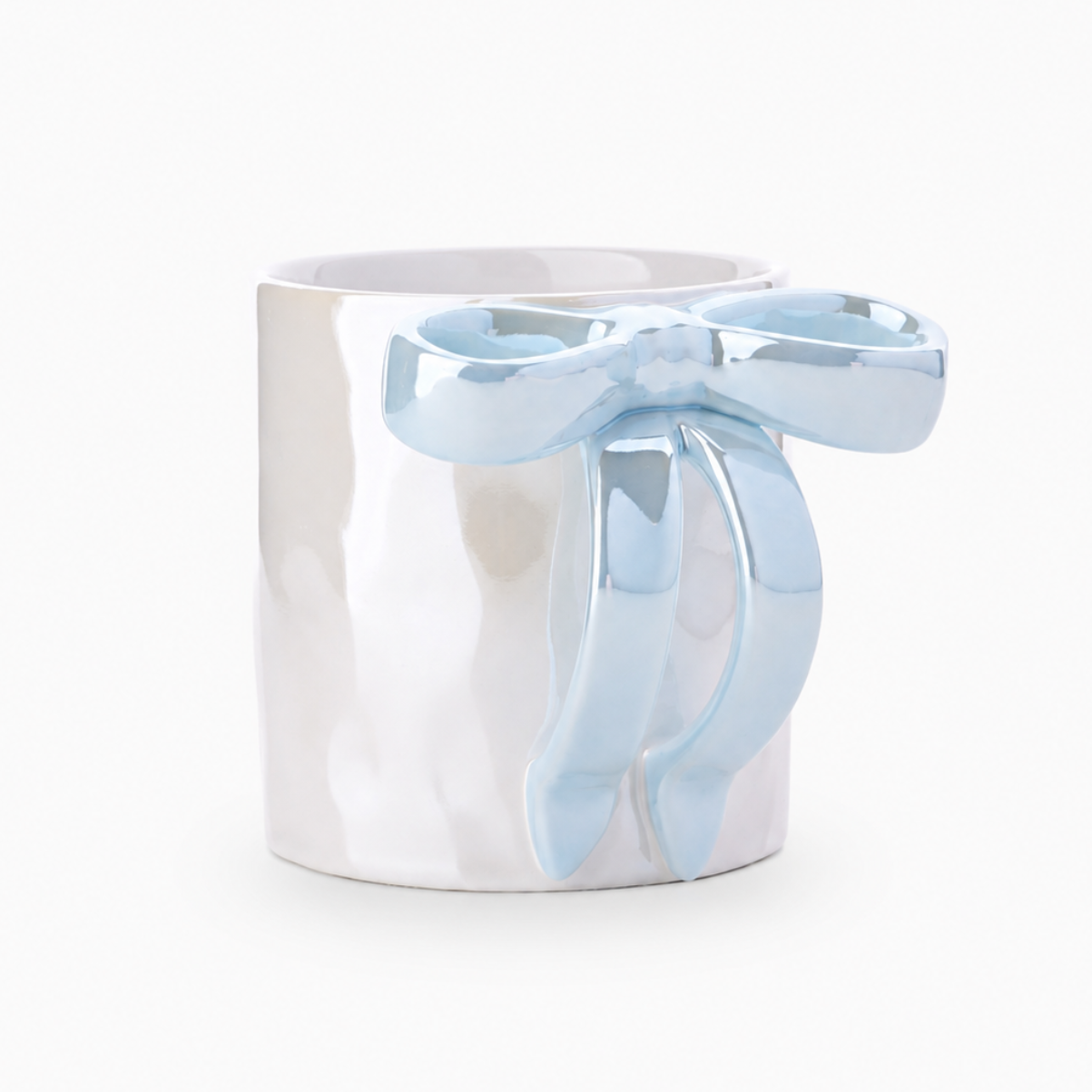Glossy Bow Ceramic Mug Blue