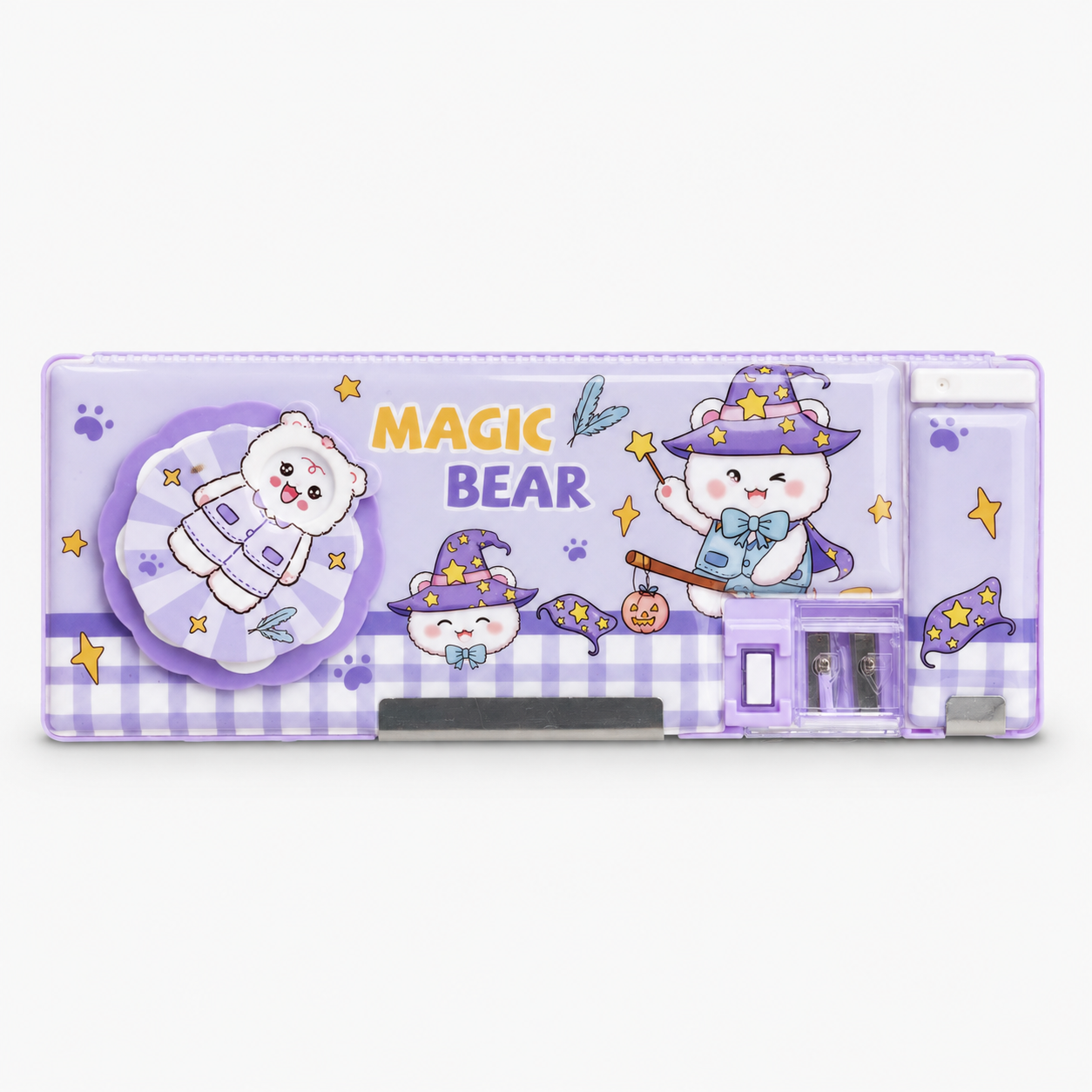 Bear Multifunctional Magnetic Pencil Cases - Lilac