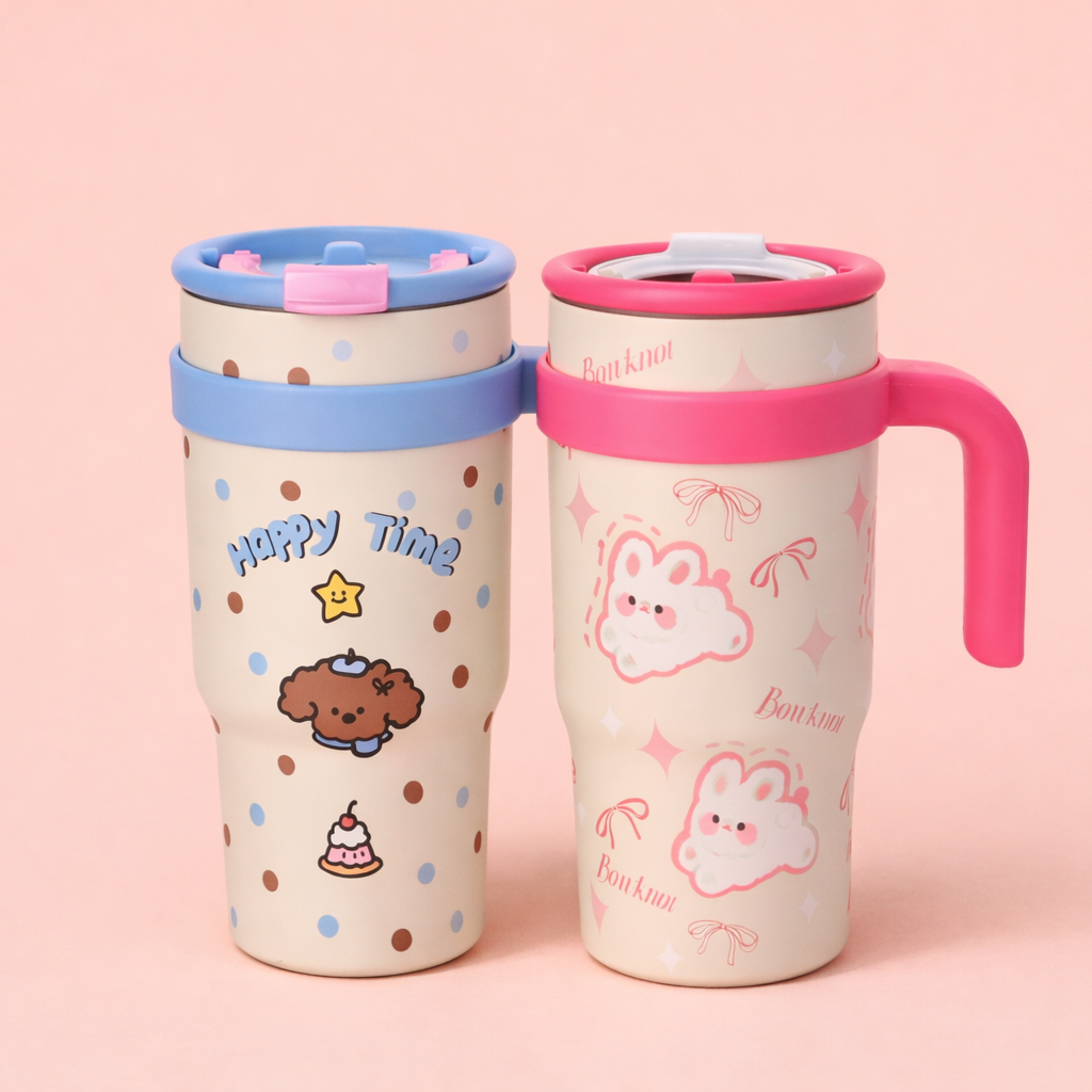 Pink Bunny Stainless Steel Tumbler