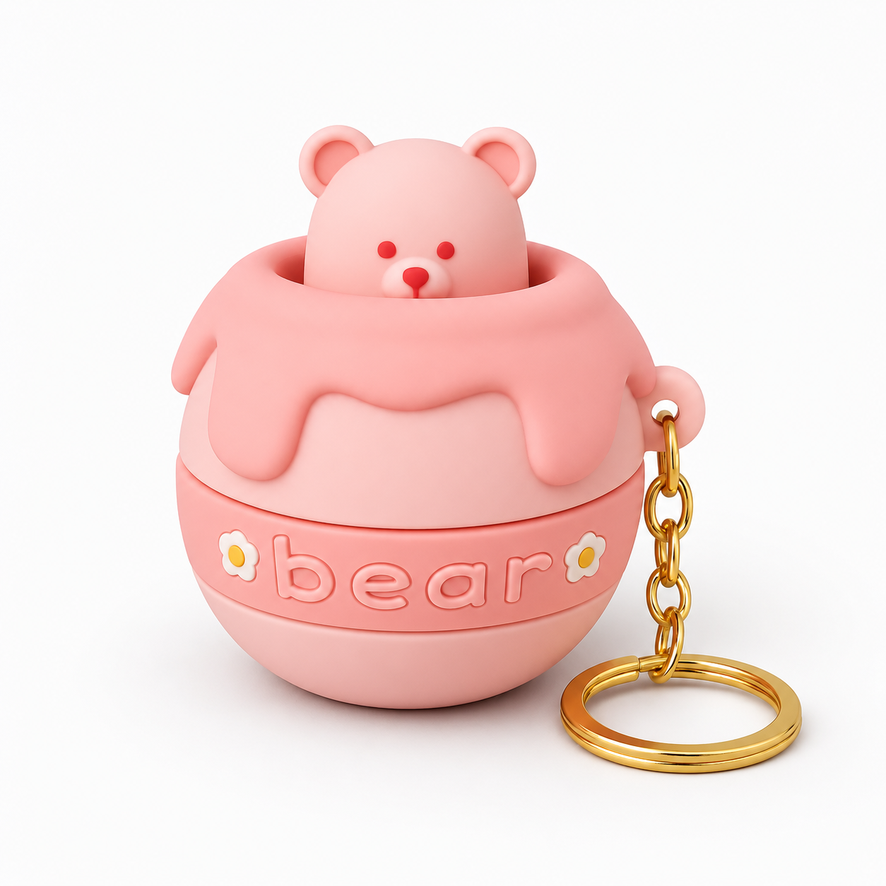 Pop Out Bear Silicone keychain