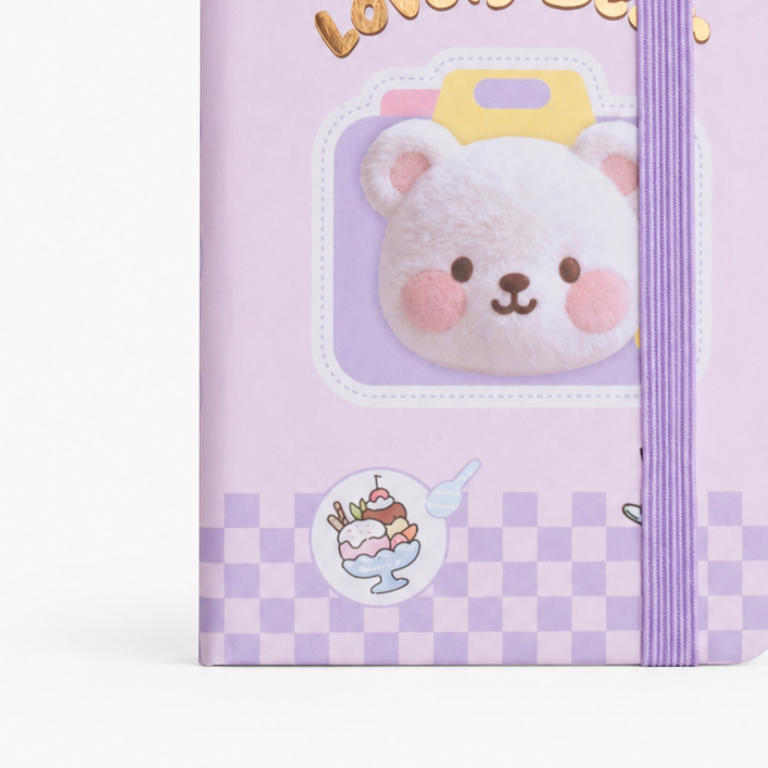Camera Bear Mini Journal - Lilac