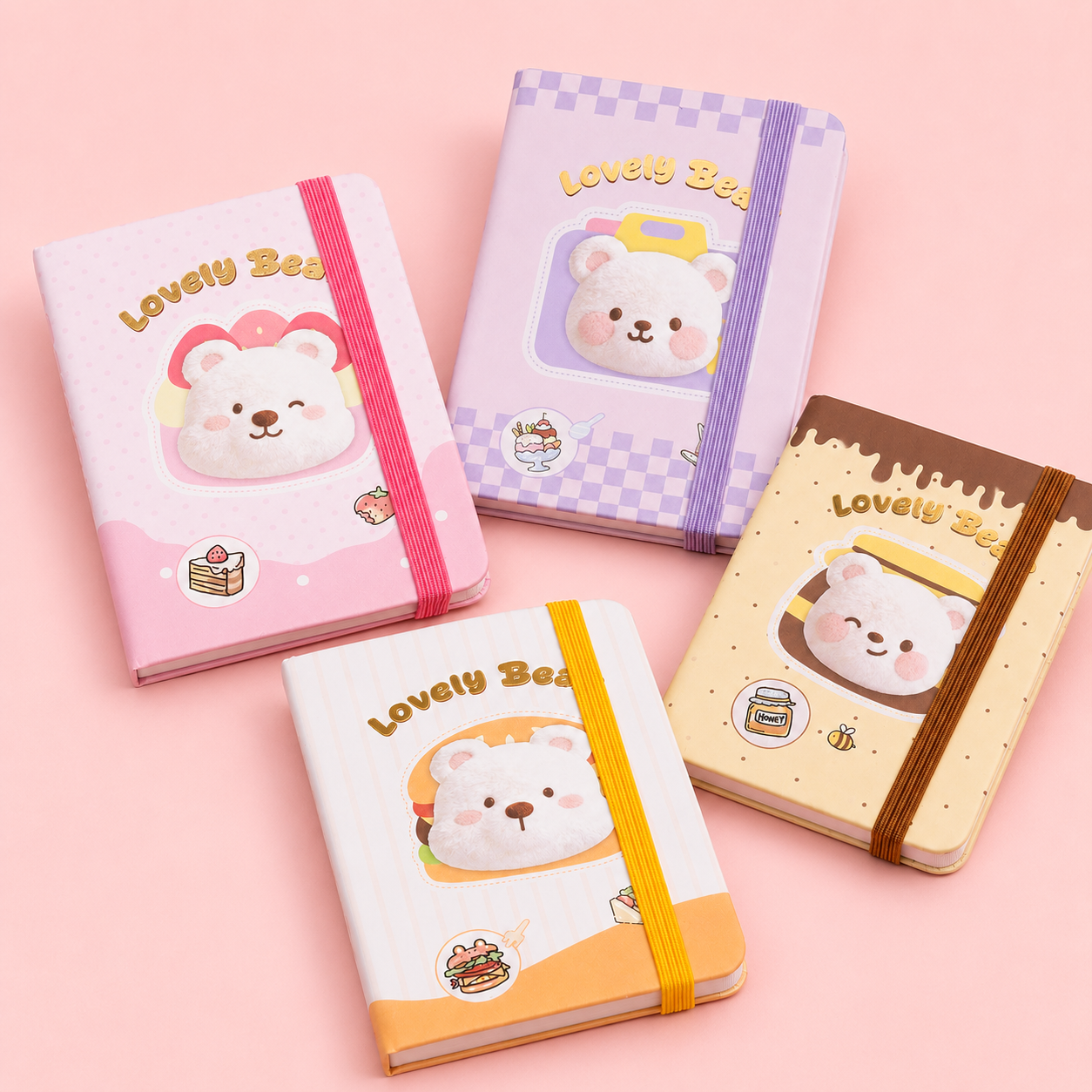 Lovelly Bear Mini Journal - Pink