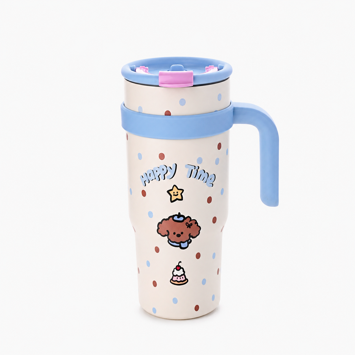 Happy Time Puppy Stainless Steel Tumbler Blue