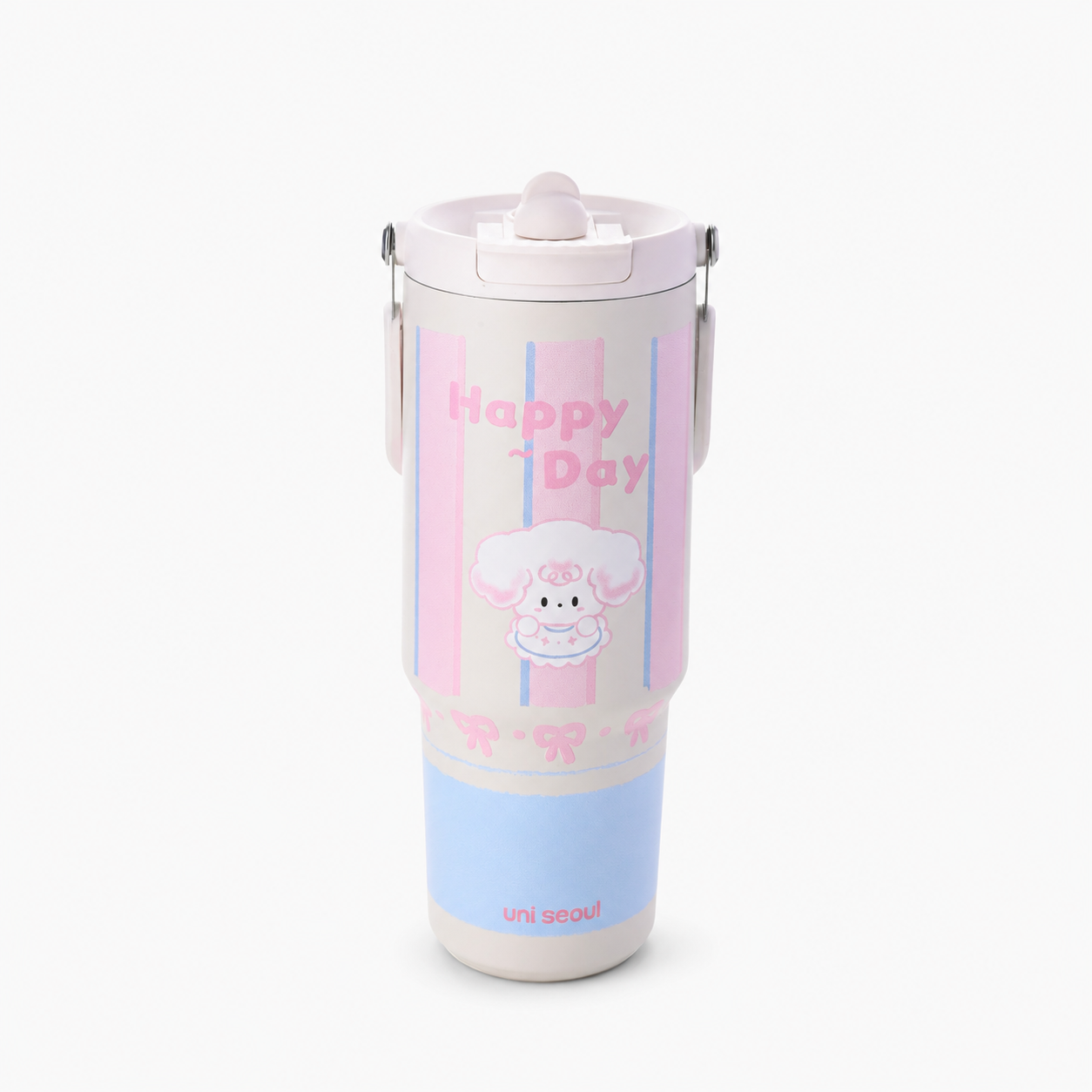 Happy Day Bunny Pink Stainless Steel Tumbler