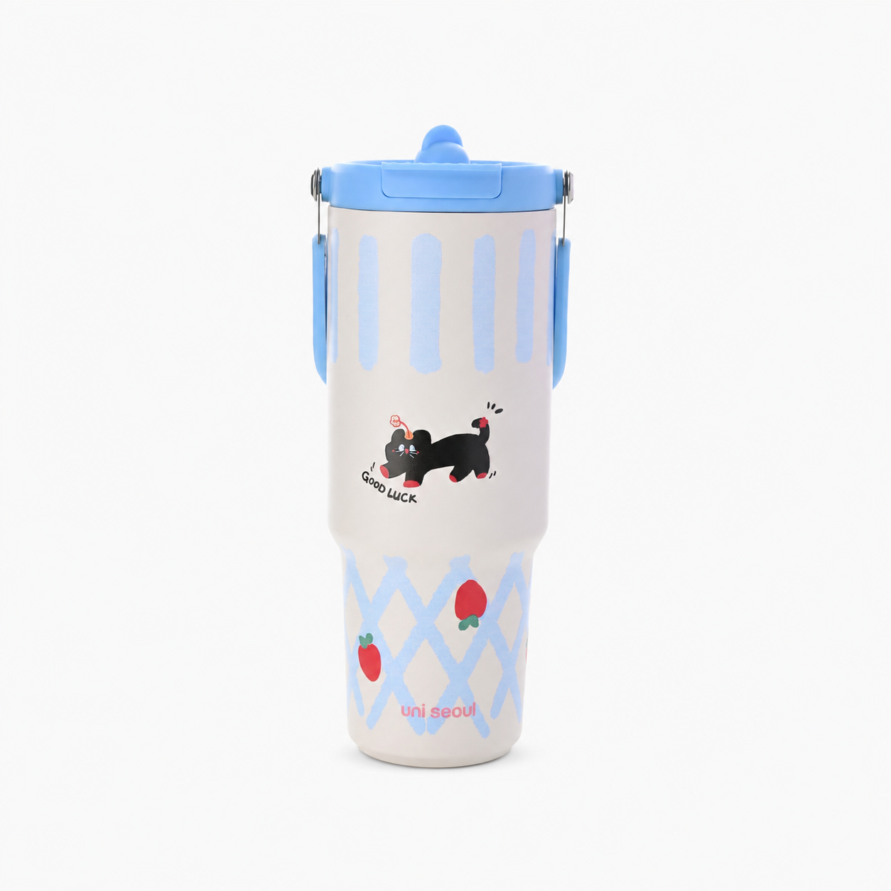 Goodluck Cat Blue Stainless Steel Tumbler