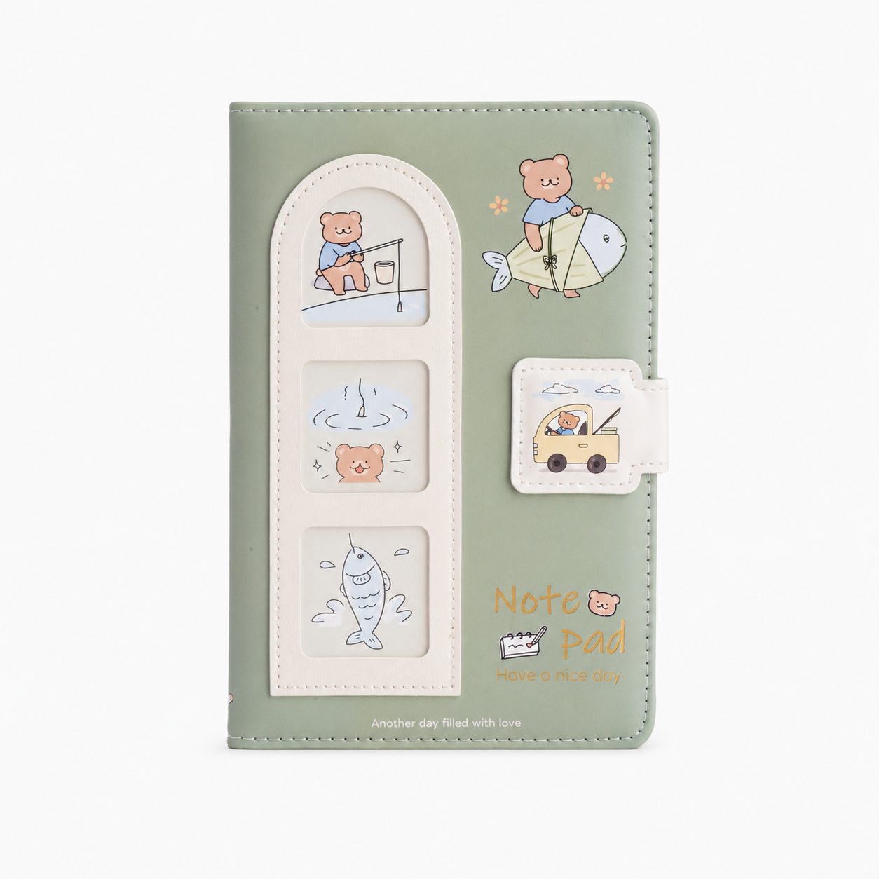 Fishing  Bear - Magnetic notepad