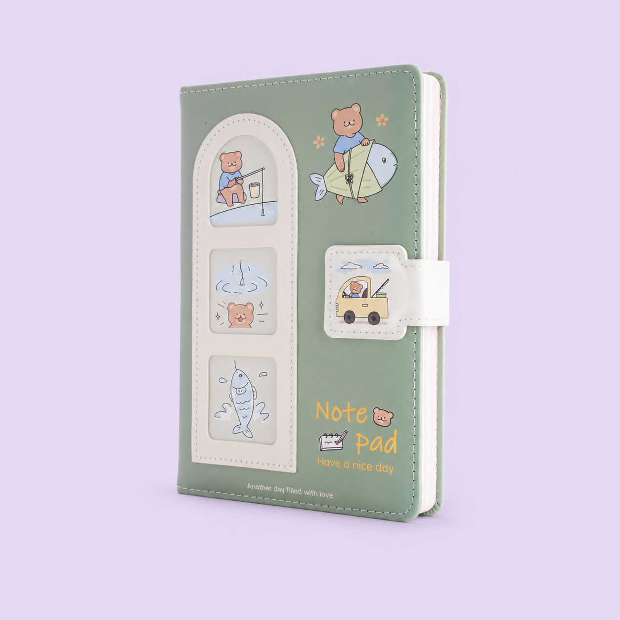 Fishing  Bear - Magnetic notepad