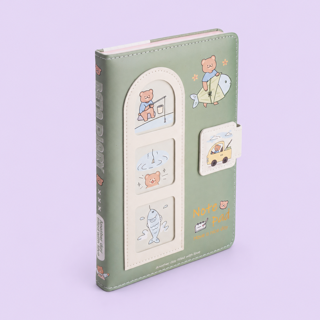 Fishing  Bear - Magnetic notepad
