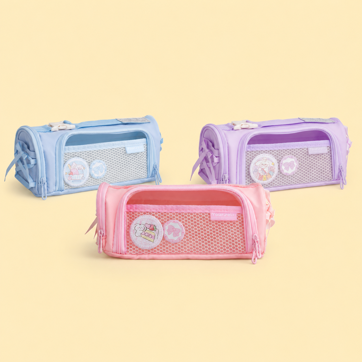 Sporty Kawaii Badge Pouch - Lilac