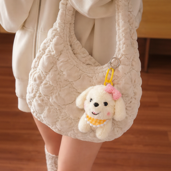 Butter Puff Plushie Keyring - Yellow
