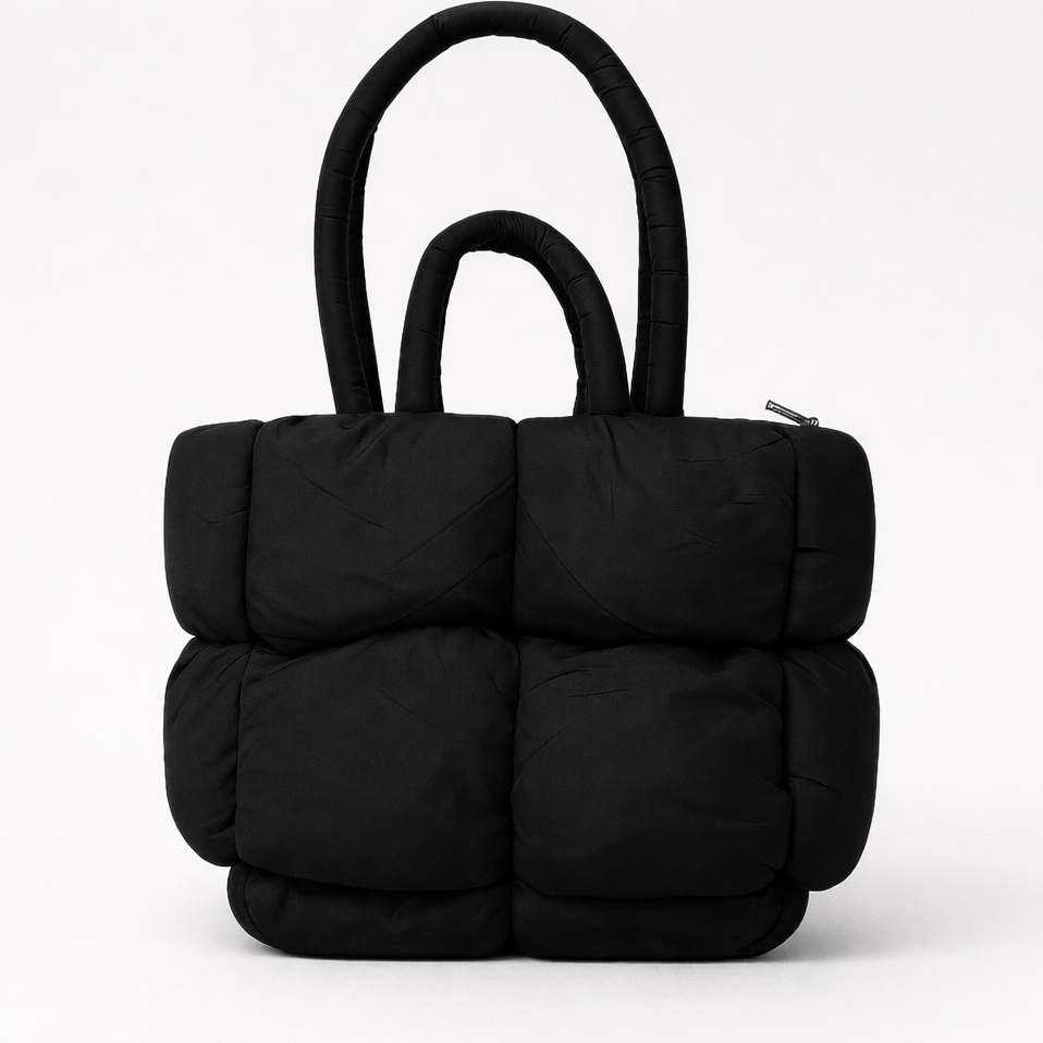 Puffed Tote Bag Black