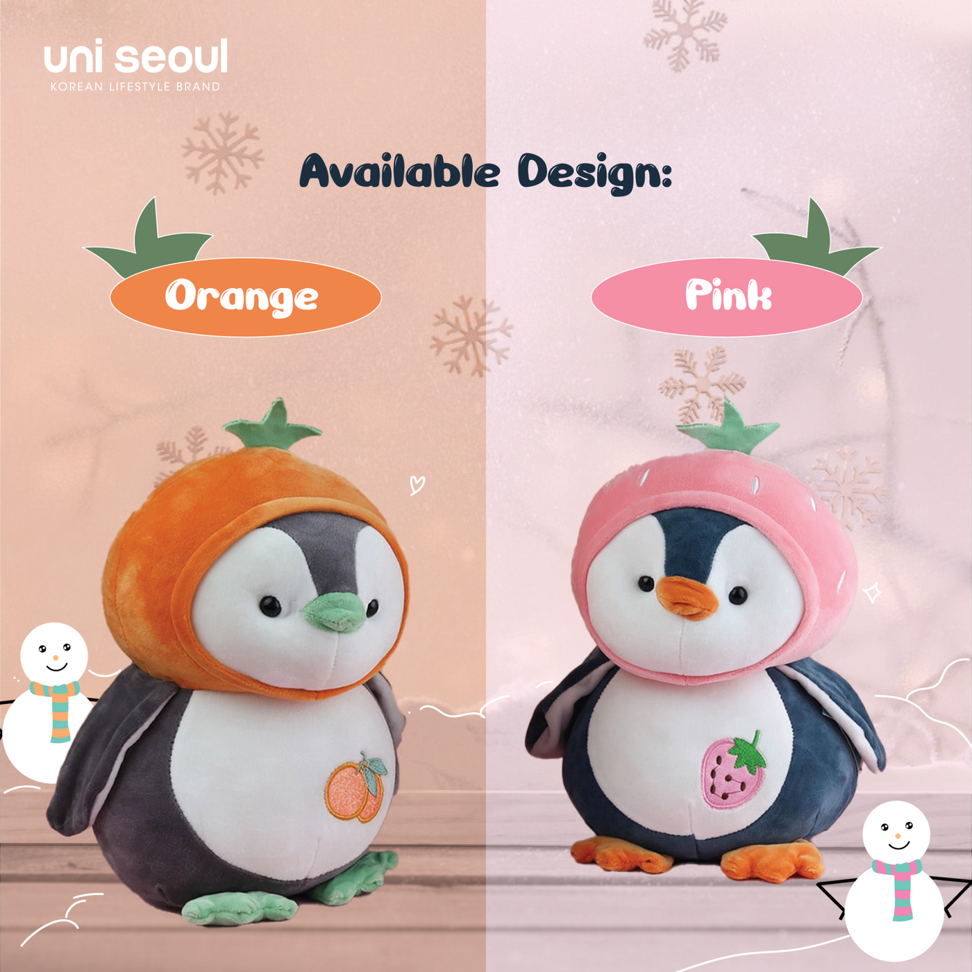 Cute Penguin Plush Toy - Pink