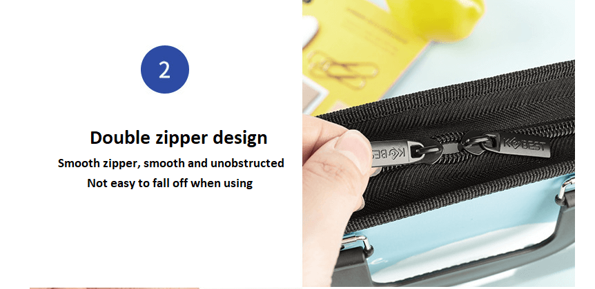 File Folder with Zipper Lock and Handle