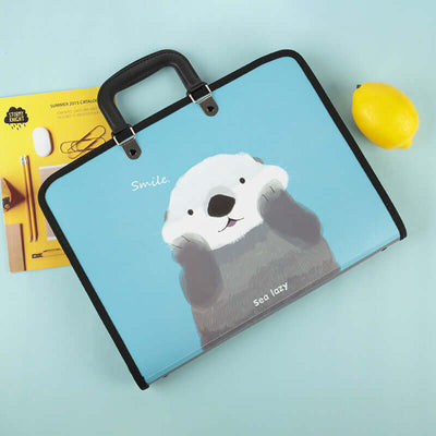 File Folder with Zipper Lock and Handle