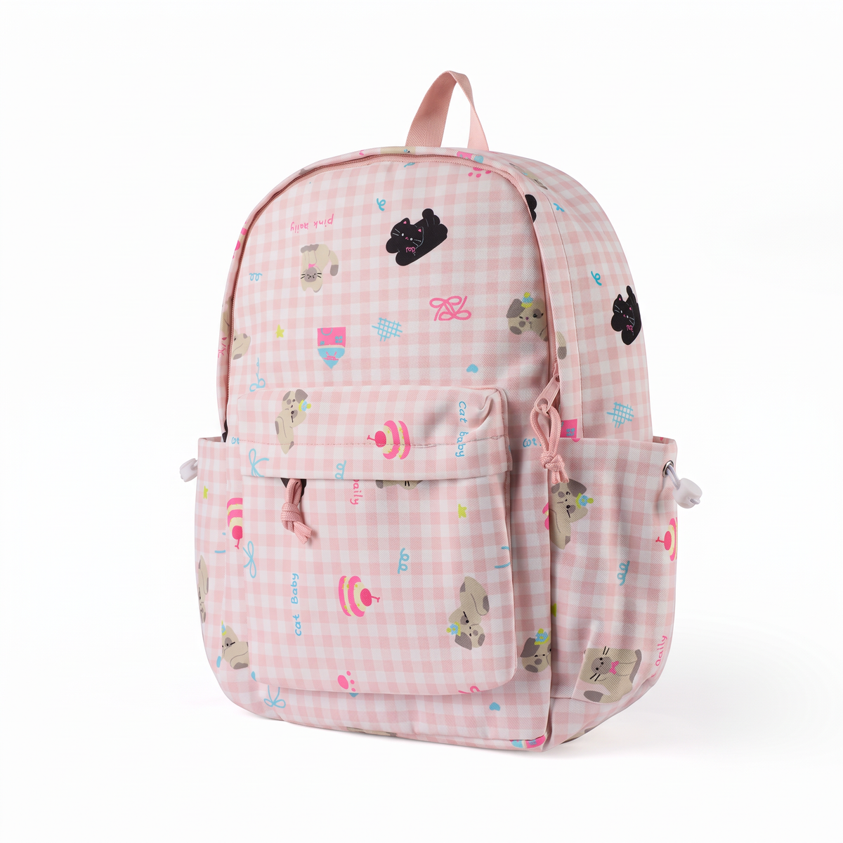 Cat Baby Checkered Backpack