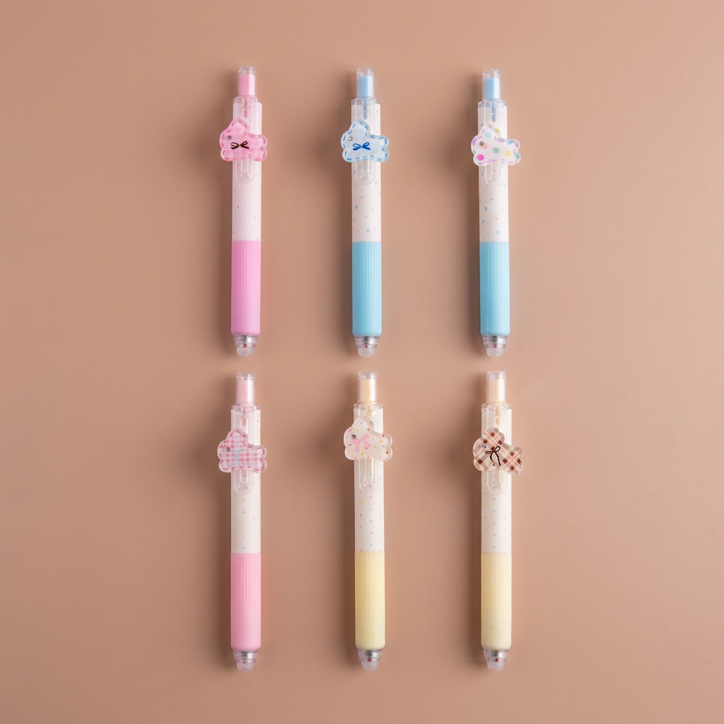 Cute Bunny Charm Erasable Pen - Lavender
