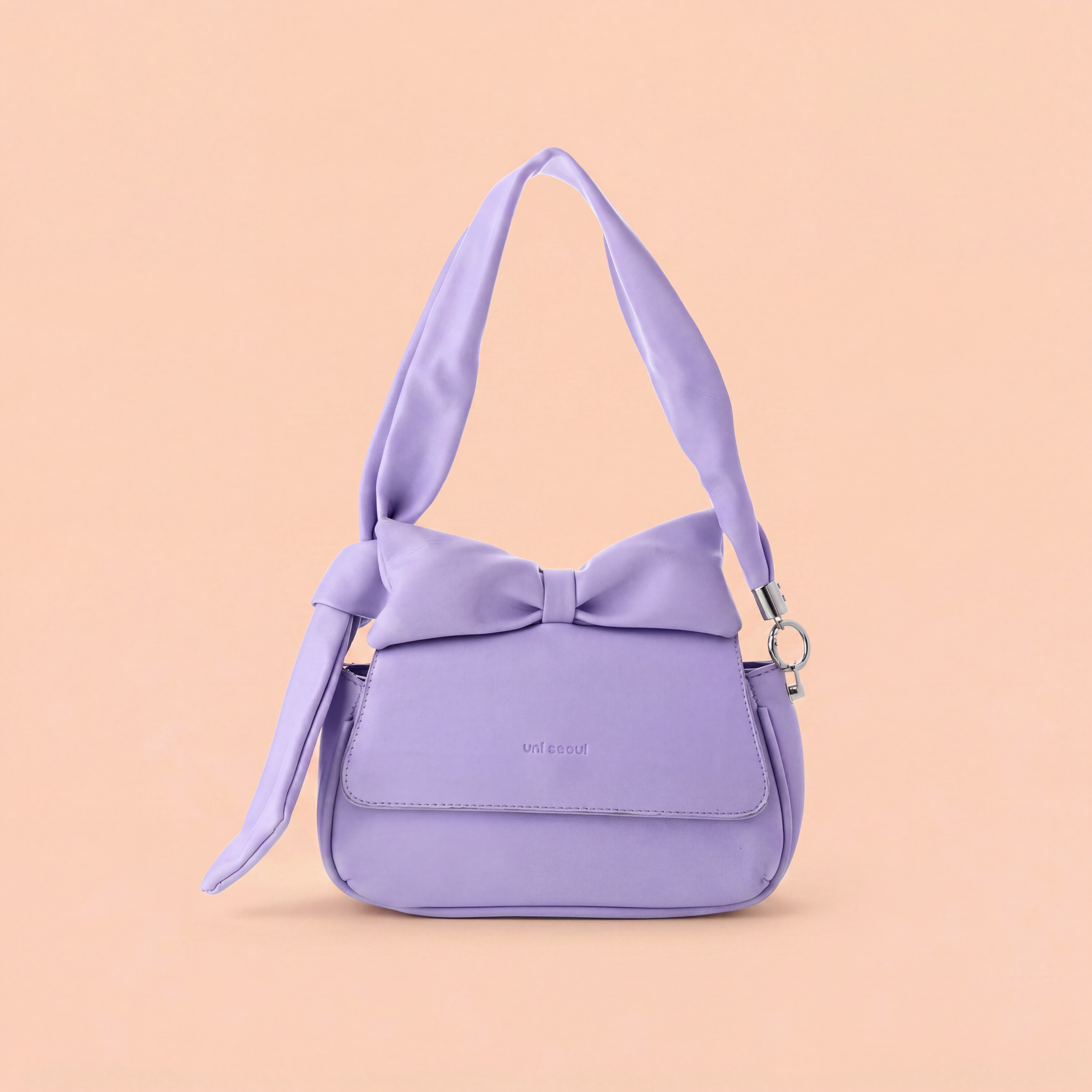 Puffed Bow Top Sling Bag - Lilac