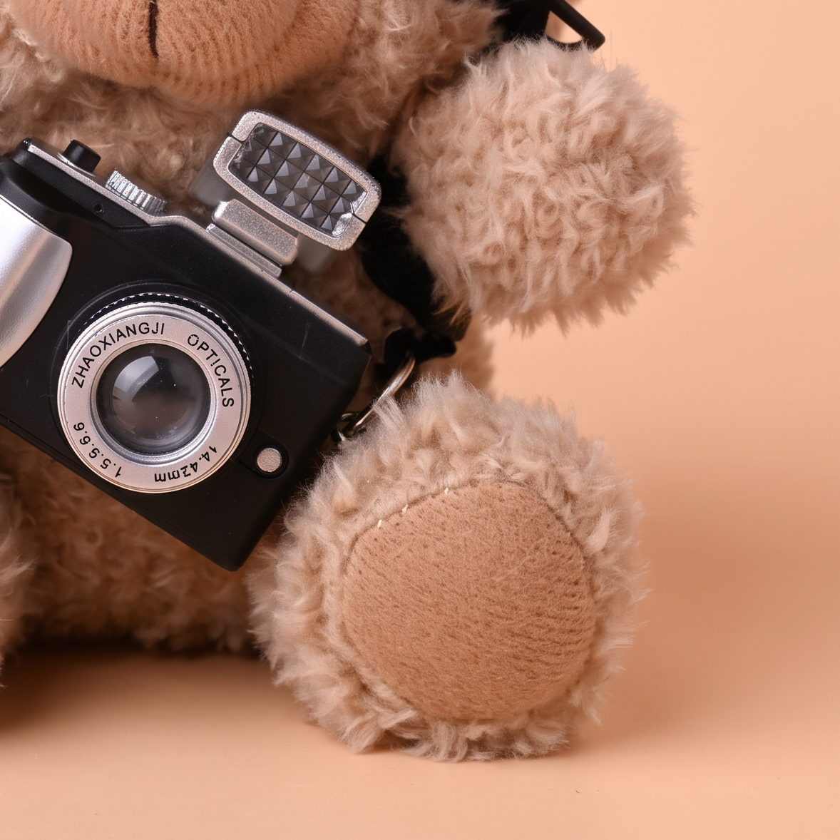 Goggles Teddy Plushie Keyring - Brown