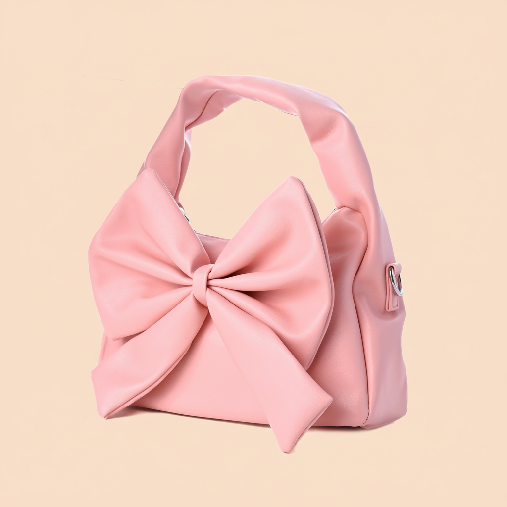 Cute Bow Sling Bag - Baby Pink