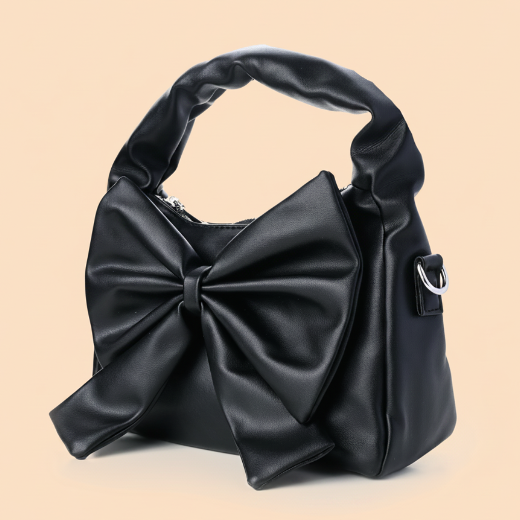 Cute Bow Sling Bag - Black