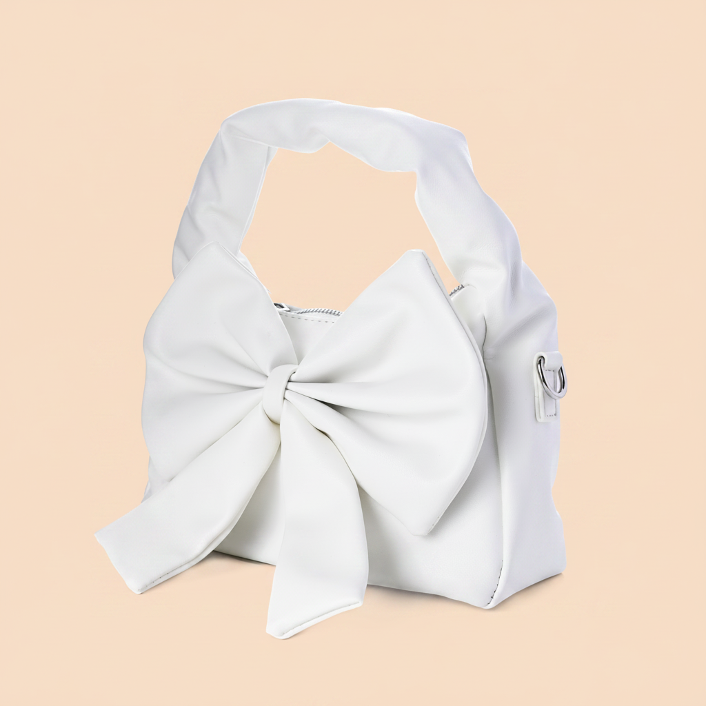 Cute Bow Sling Bag - White