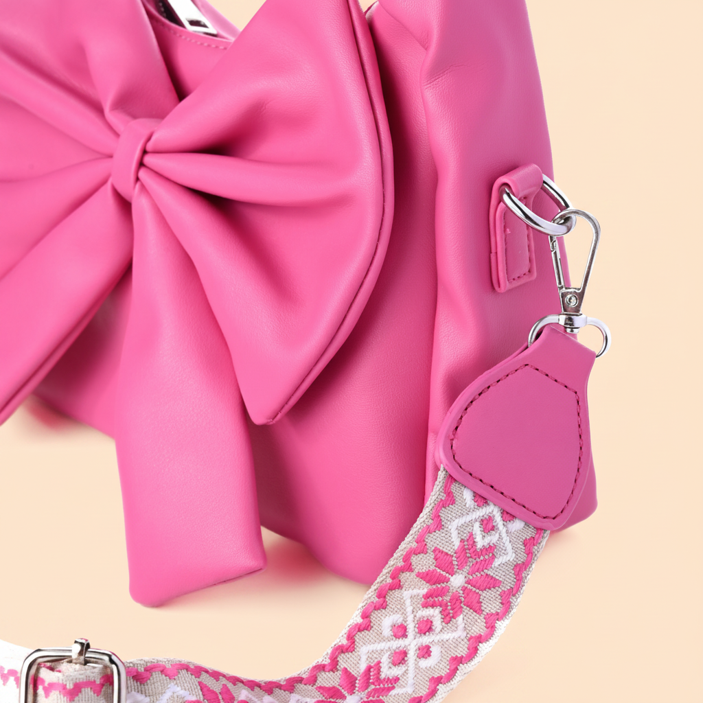 Cute Bow Sling Bag - Hot Pink