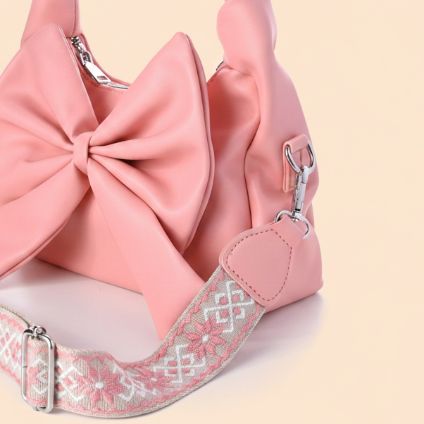 Cute Bow Sling Bag - Baby Pink