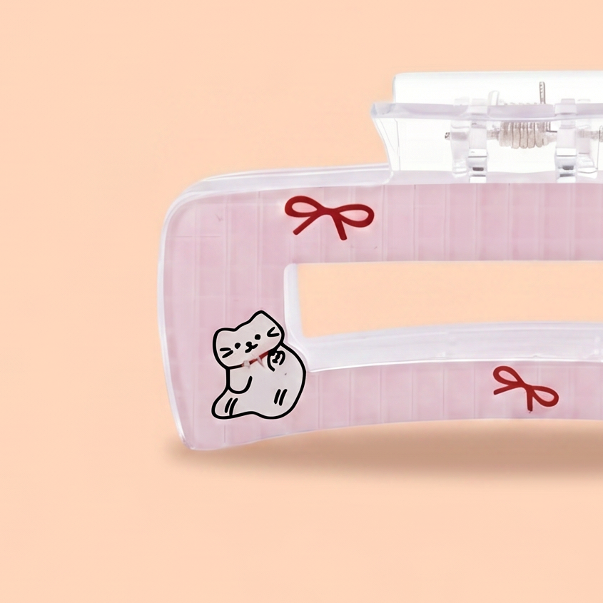 Kitty Bow Claw Clip