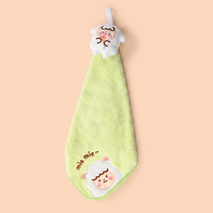 Sheep Plush Towel Green