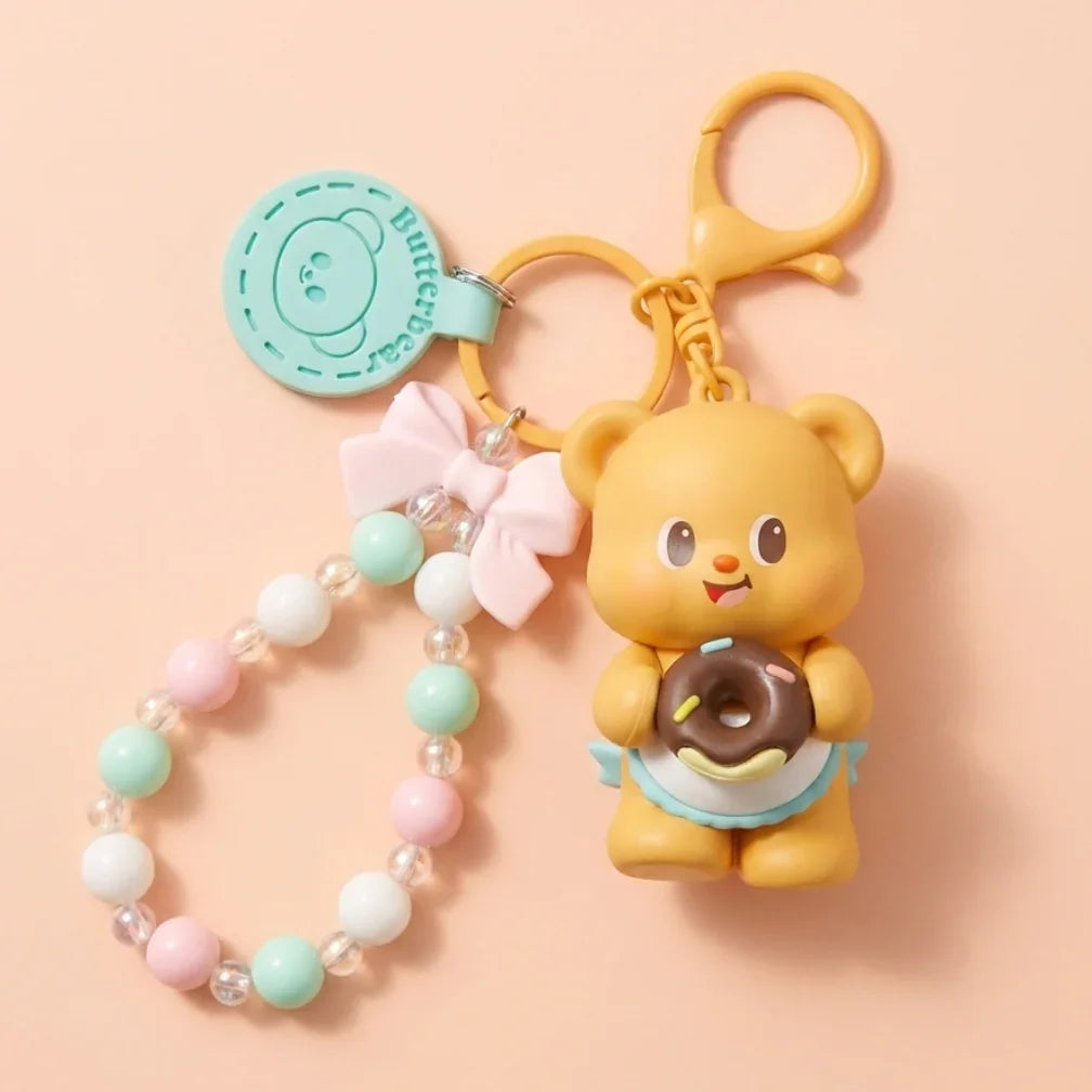 Butterbear with Donut Silicone Keyring
