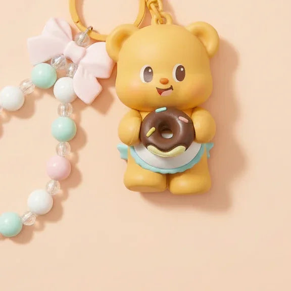 Butterbear with Donut Silicone Keyring