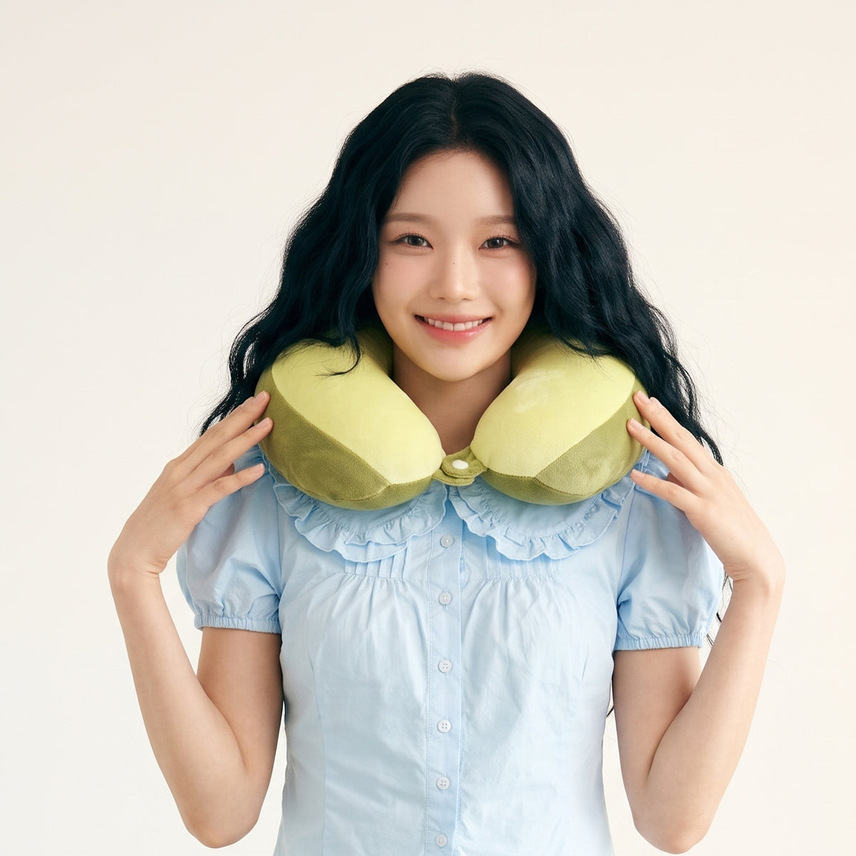 Peppy Frog U Pillow- Green