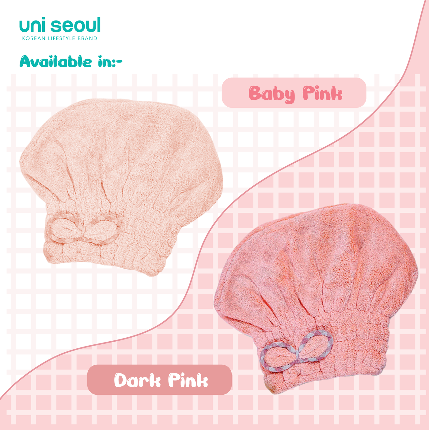 Baby Pink Head Bath Bow Towel