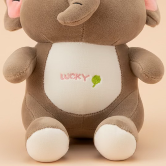 Lucky Elephant Plush Toy Brown - Small