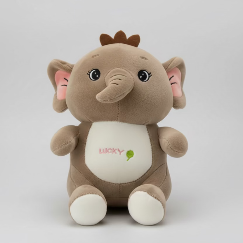 Lucky Elephant Plush Toy Brown - Small