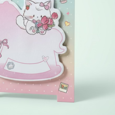 Milu memo Sticky Notes Flower Cat