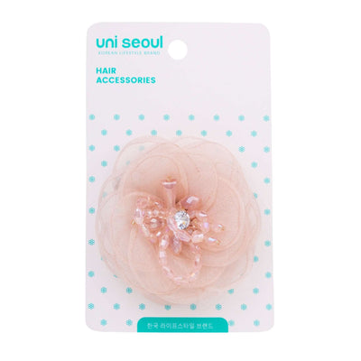 Soft Peach Korean Design Flower Clips
