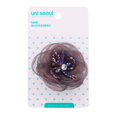Rich Brown Korean Design Flower Clips