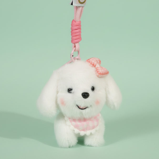 Cherry Puff Plushie Keyring - Pink